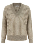 Beige Micro Sequin Sweater 1