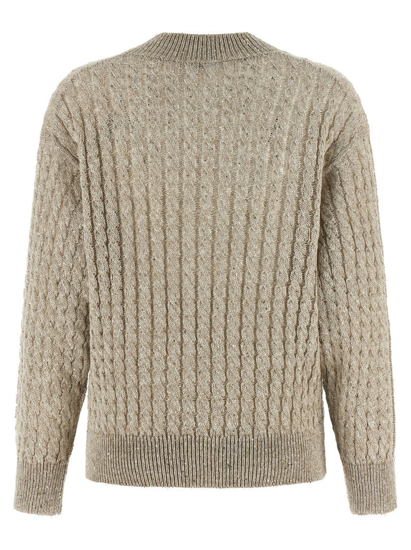 Beige Micro Sequin Sweater 2