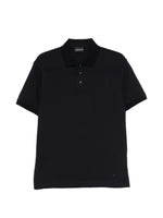Blue Logo Textured Polo 1