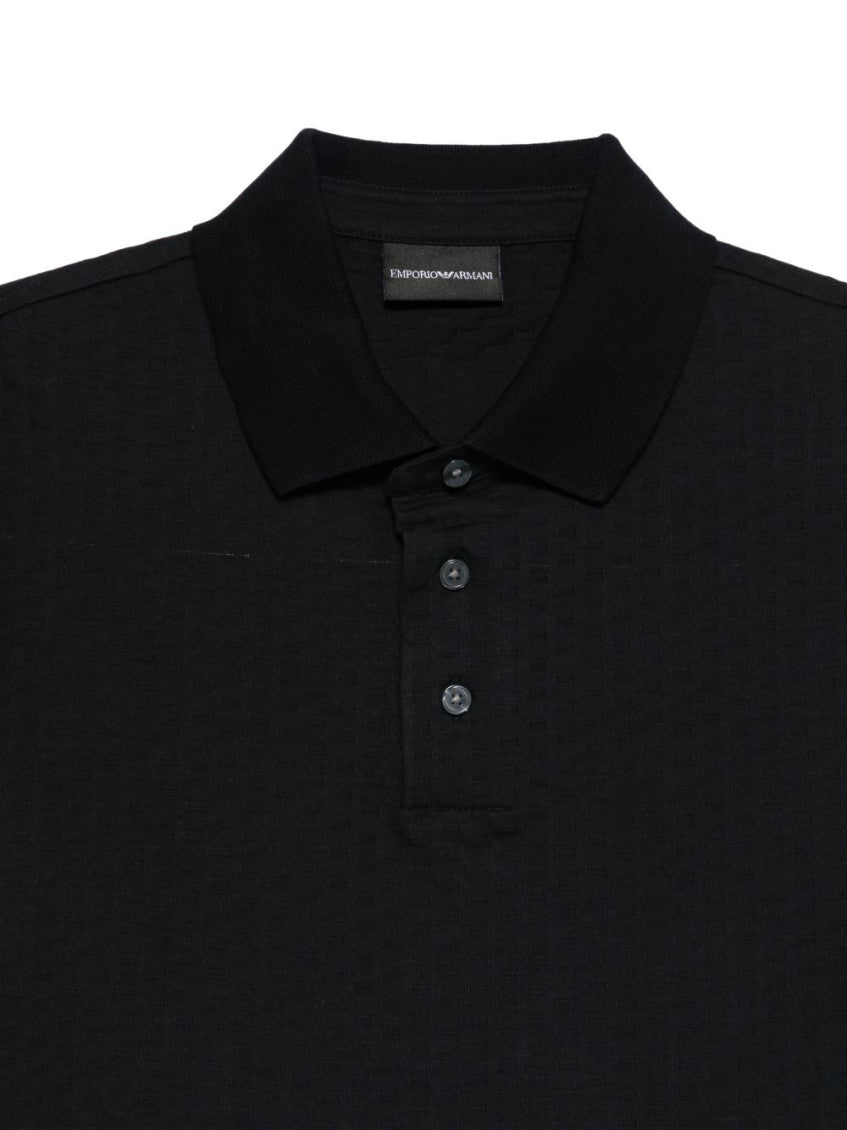 Blue Logo Textured Polo 2