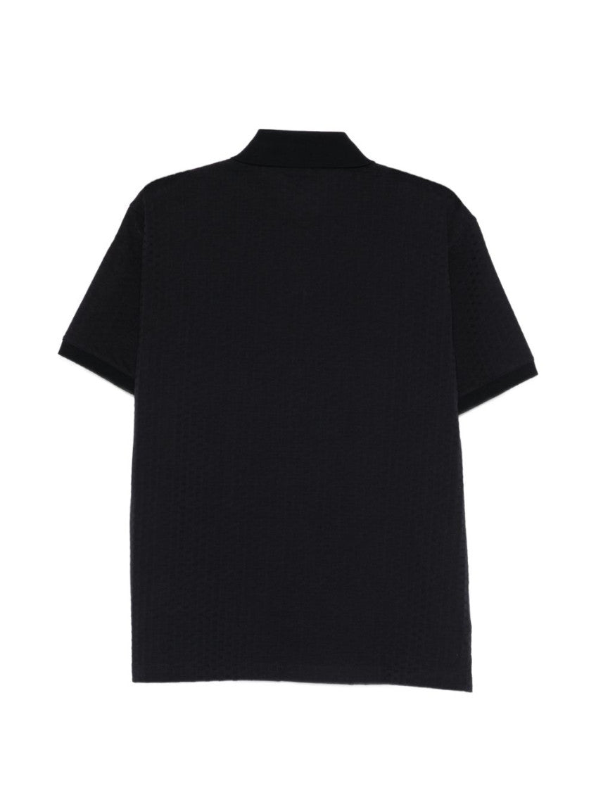 Blue Logo Textured Polo 3