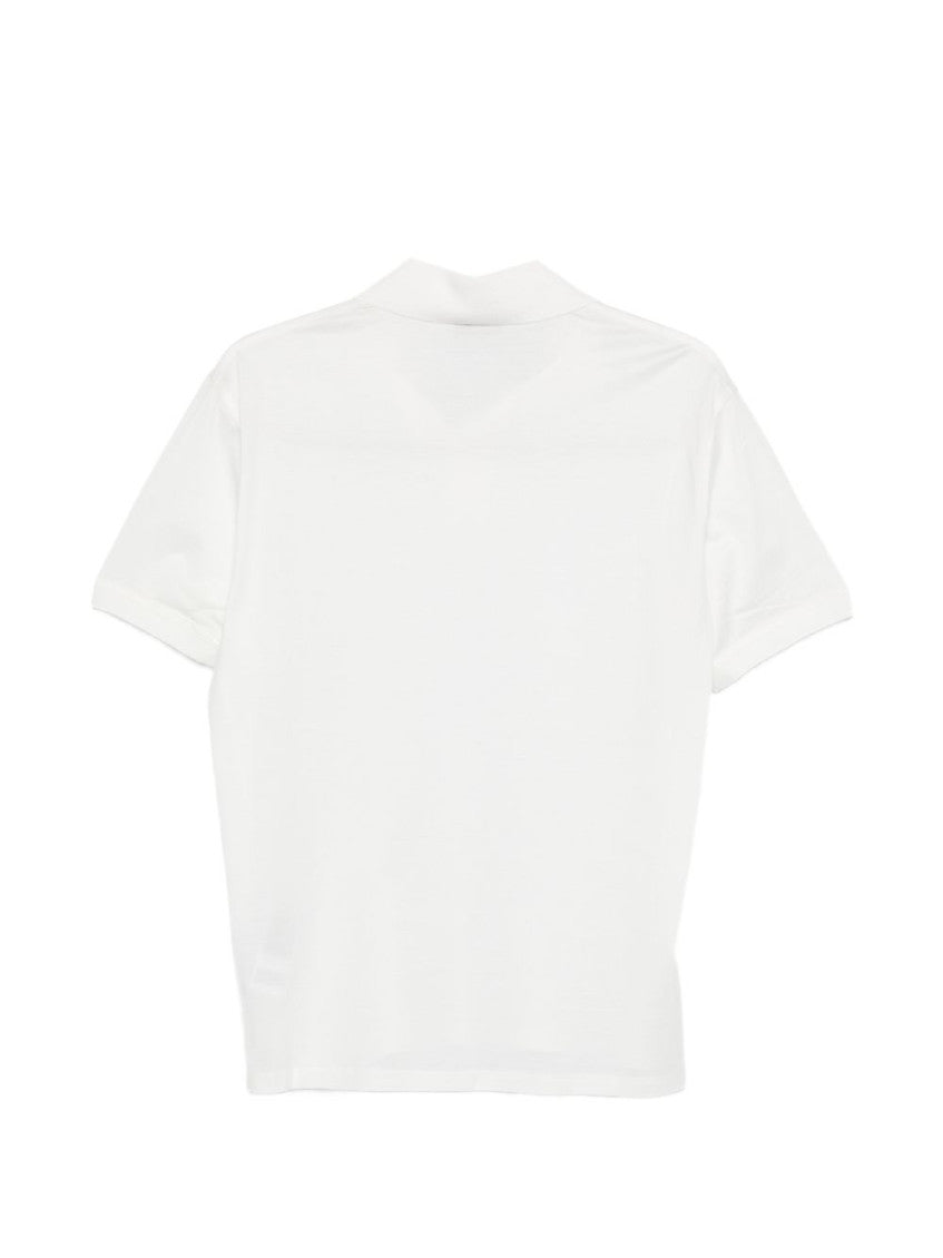 White Short Sleeves Logo Polo 2