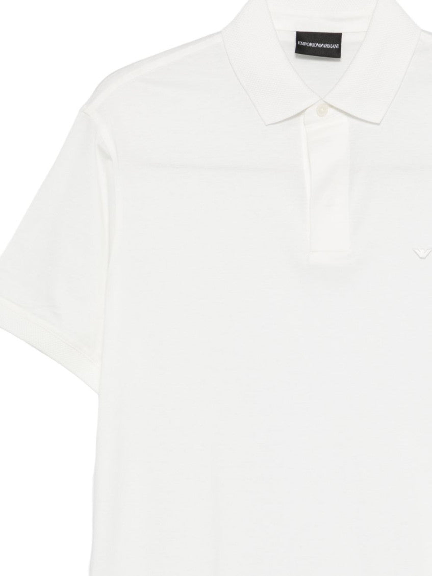 White Short Sleeves Logo Polo 3