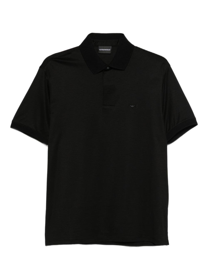 Black Short Sleeves Logo Polo 1
