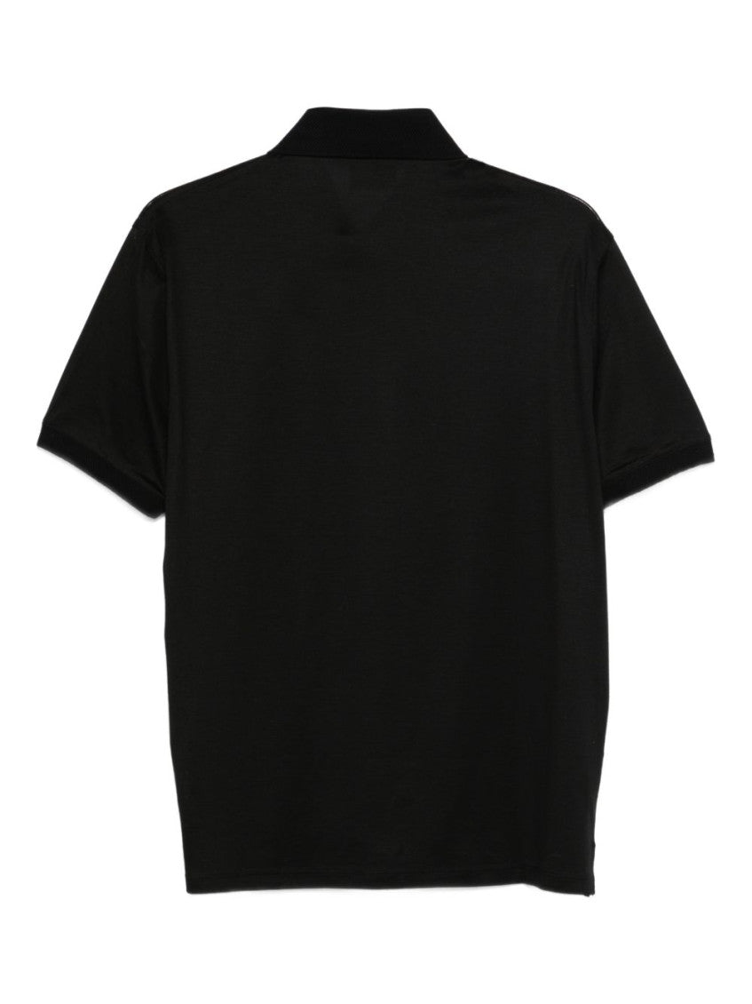 Black Short Sleeves Logo Polo 2