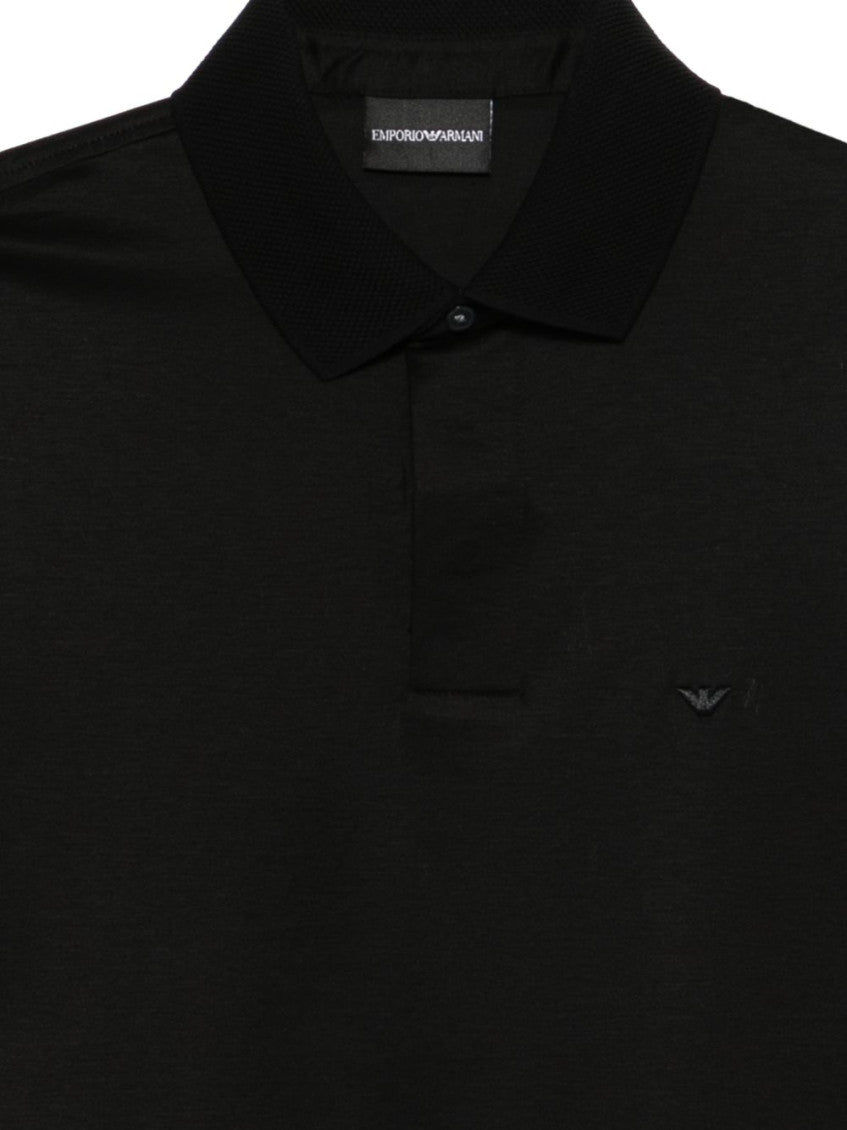 Black Short Sleeves Logo Polo 3