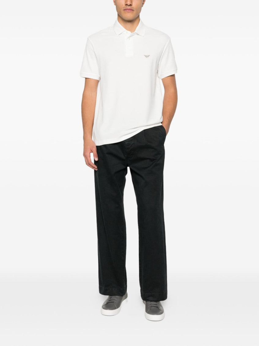White Relaxed Fit Logo Polo 2