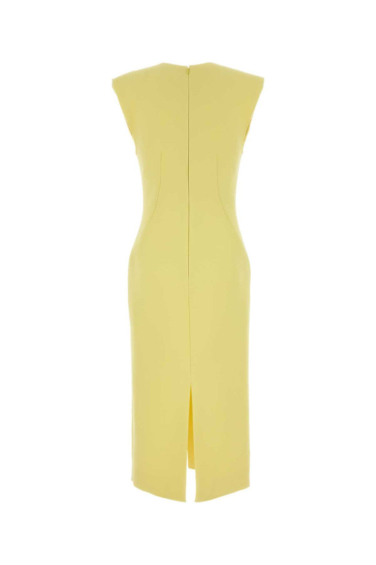 Yellow V- Neckline Midi Dress 2