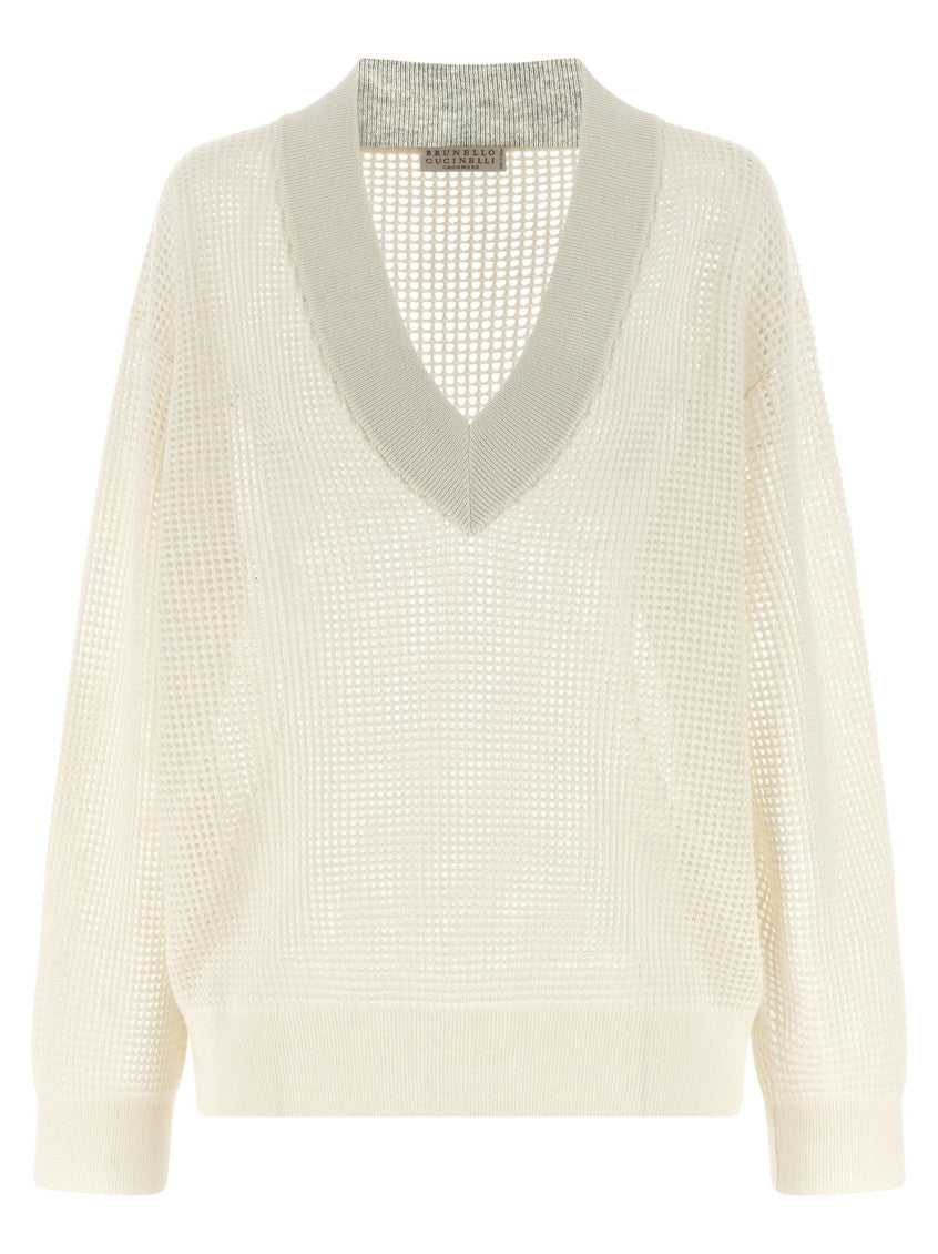 White Mesh Sweater 1