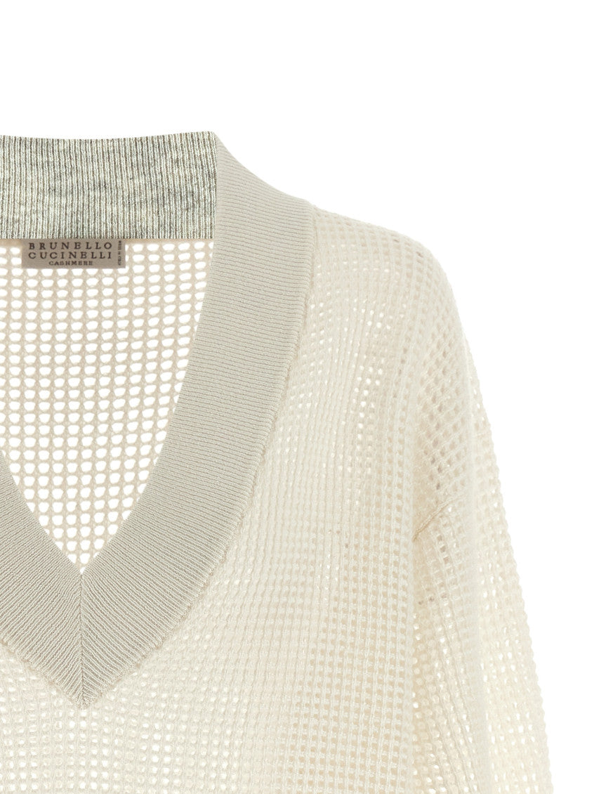 White Mesh Sweater 3
