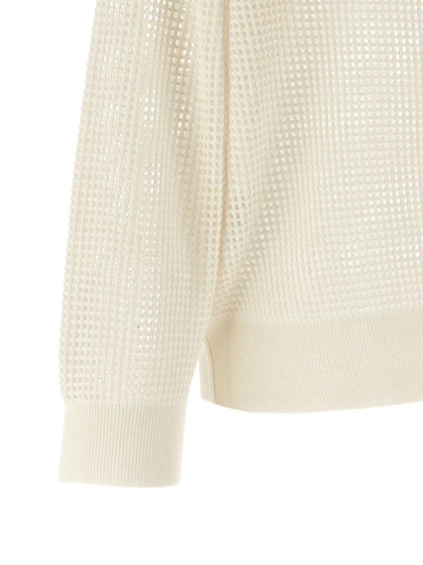 White Mesh Sweater 4