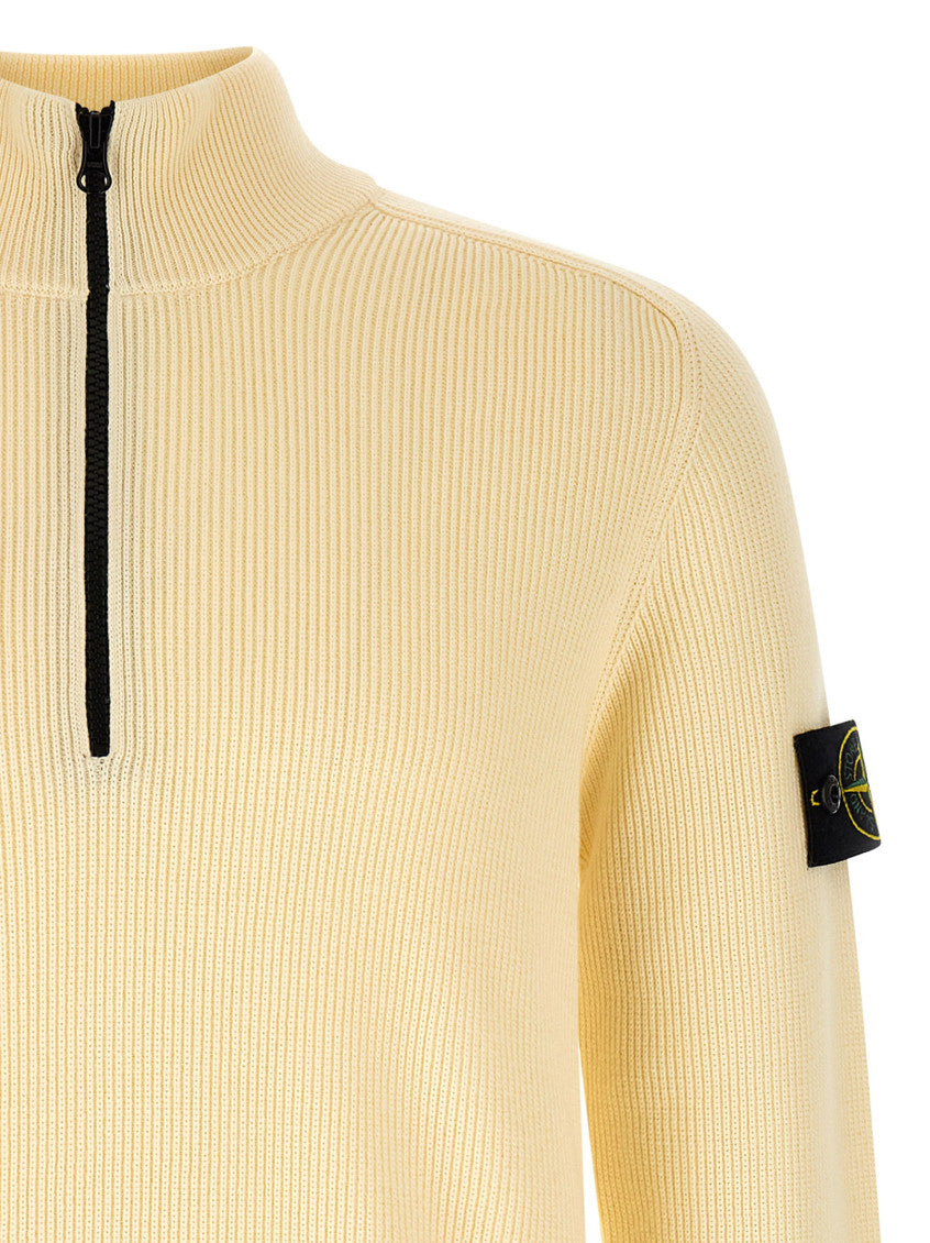 Beige 'Ribbed Cotton' Sweater 3