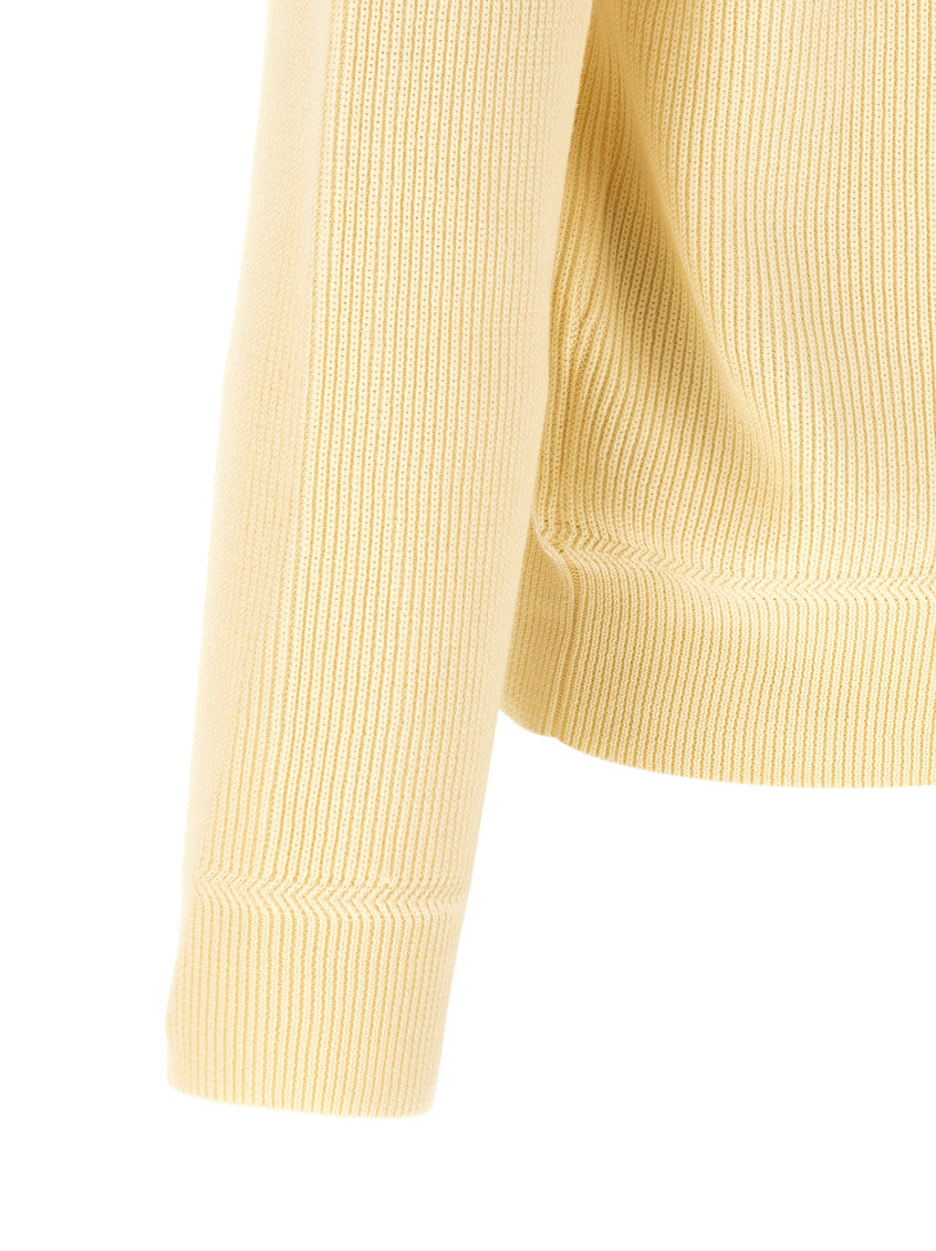Beige 'Ribbed Cotton' Sweater 4