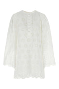 White Round Neck Mini Dress 1