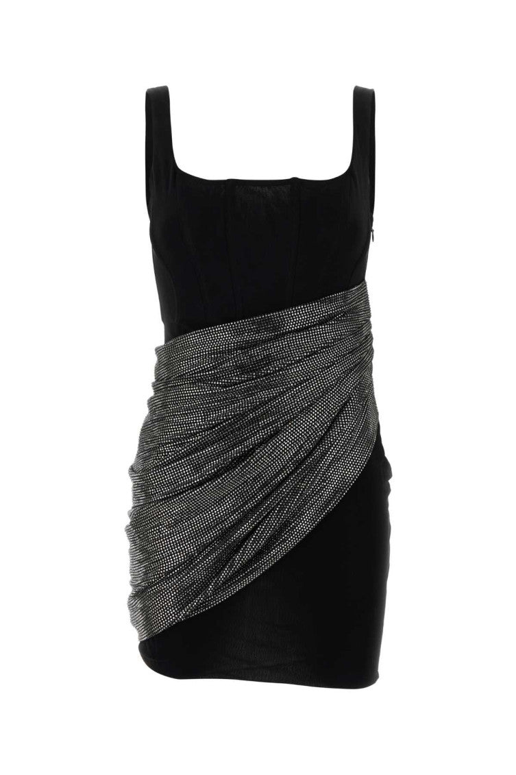 Black Square Neck Mini Dress 1