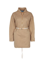 Light Brown Mock Collar Mini Dress 1