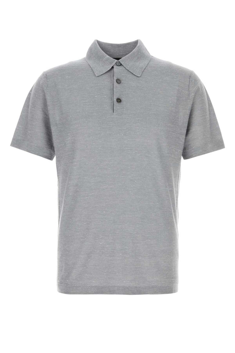 Grey Wool Blend Polo 1