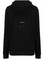 Black Logo cotton hoodie 1