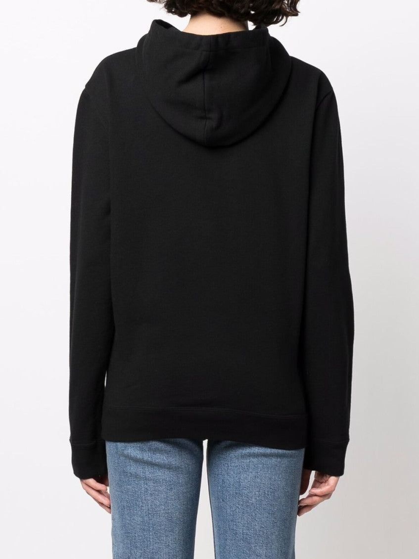 Black Logo cotton hoodie 4