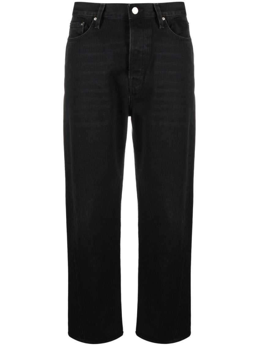 Black Twisted seam denim cotton jeans 1