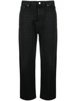 Black Twisted seam denim cotton jeans 1