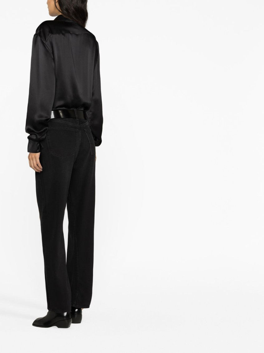 Black Twisted seam denim cotton jeans 2