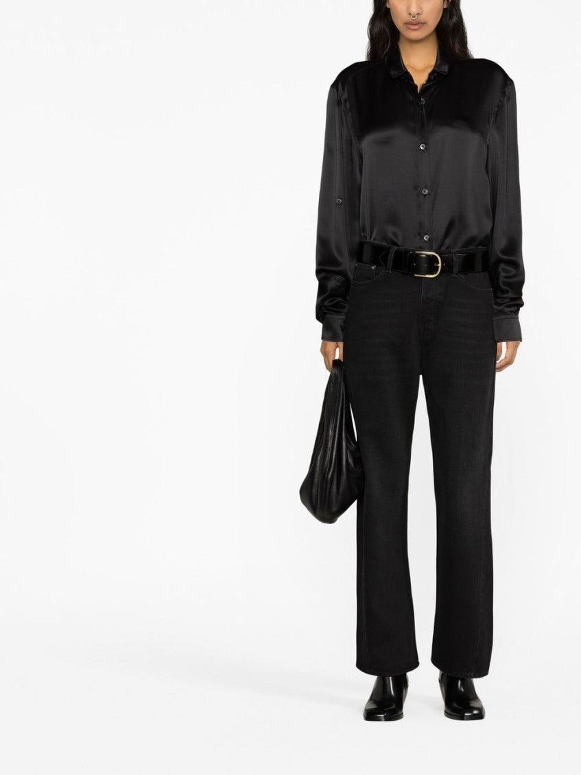 Black Twisted seam denim cotton jeans 4