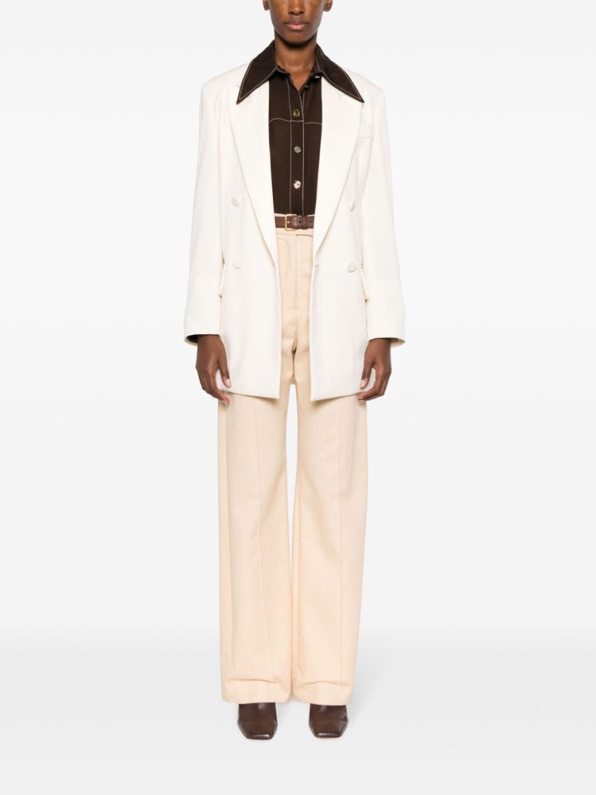 White Wool Trench Coat 2