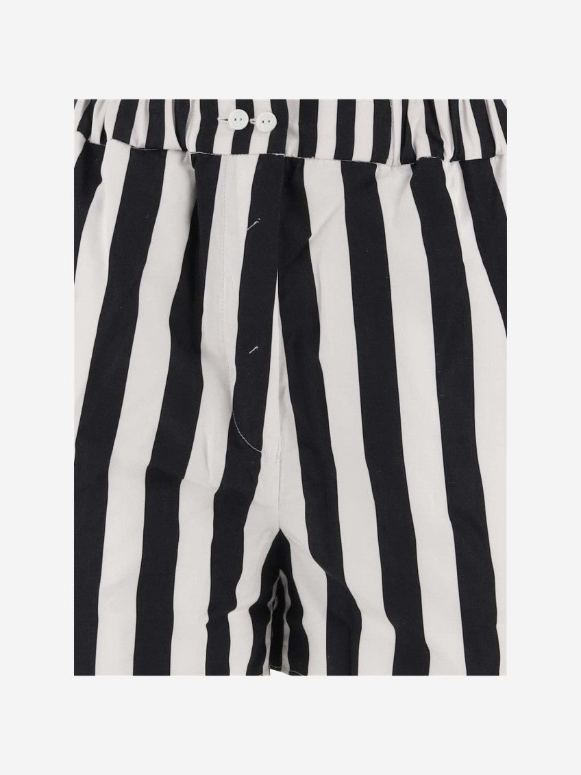 Black Striped Elasticated Waistband Shorts 3