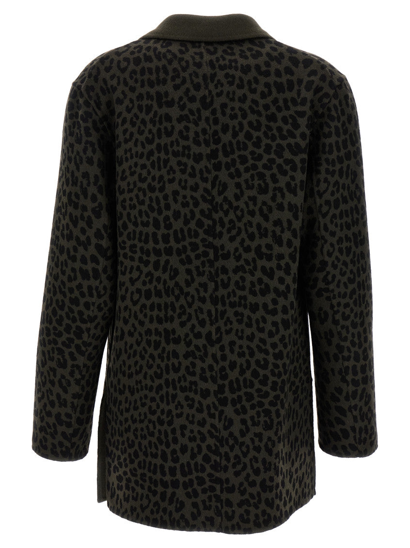 Dark Green Animal Print Blazer 2