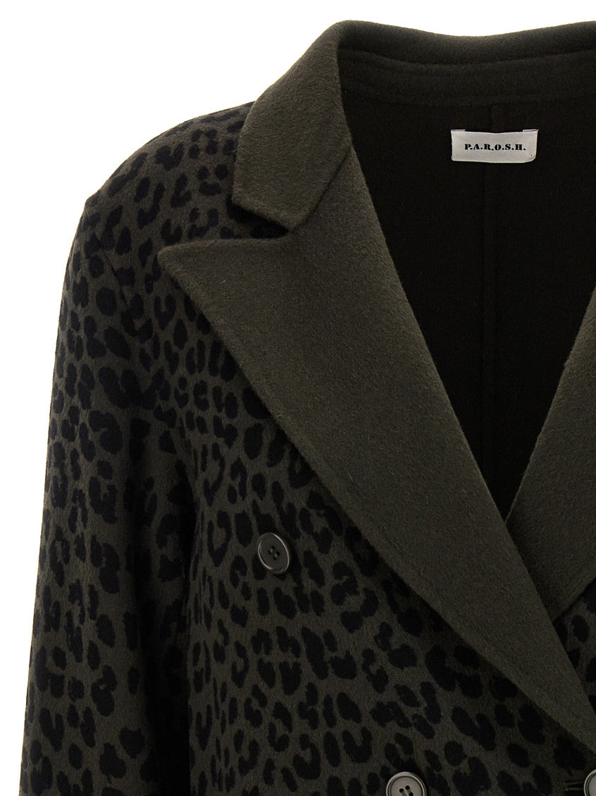 Dark Green Animal Print Blazer 3