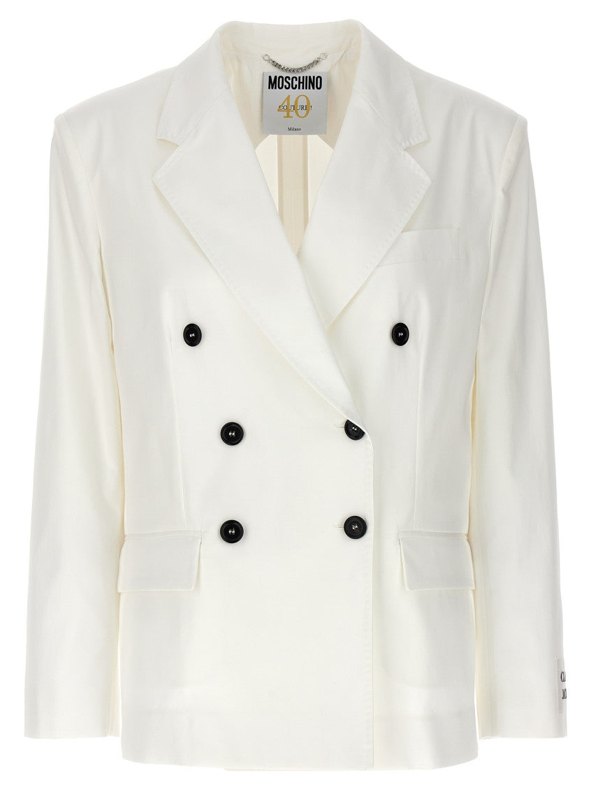 White Double-breasted Blazer 1
