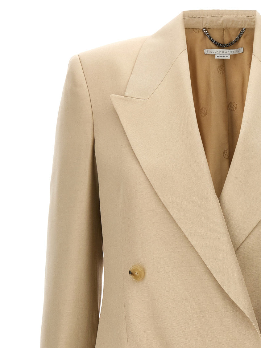Beige Double-breasted Blazer 3