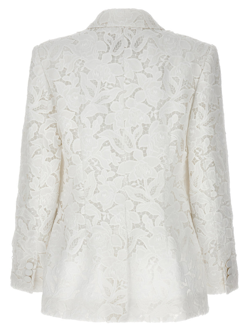 White Natural Lace Blazer 2