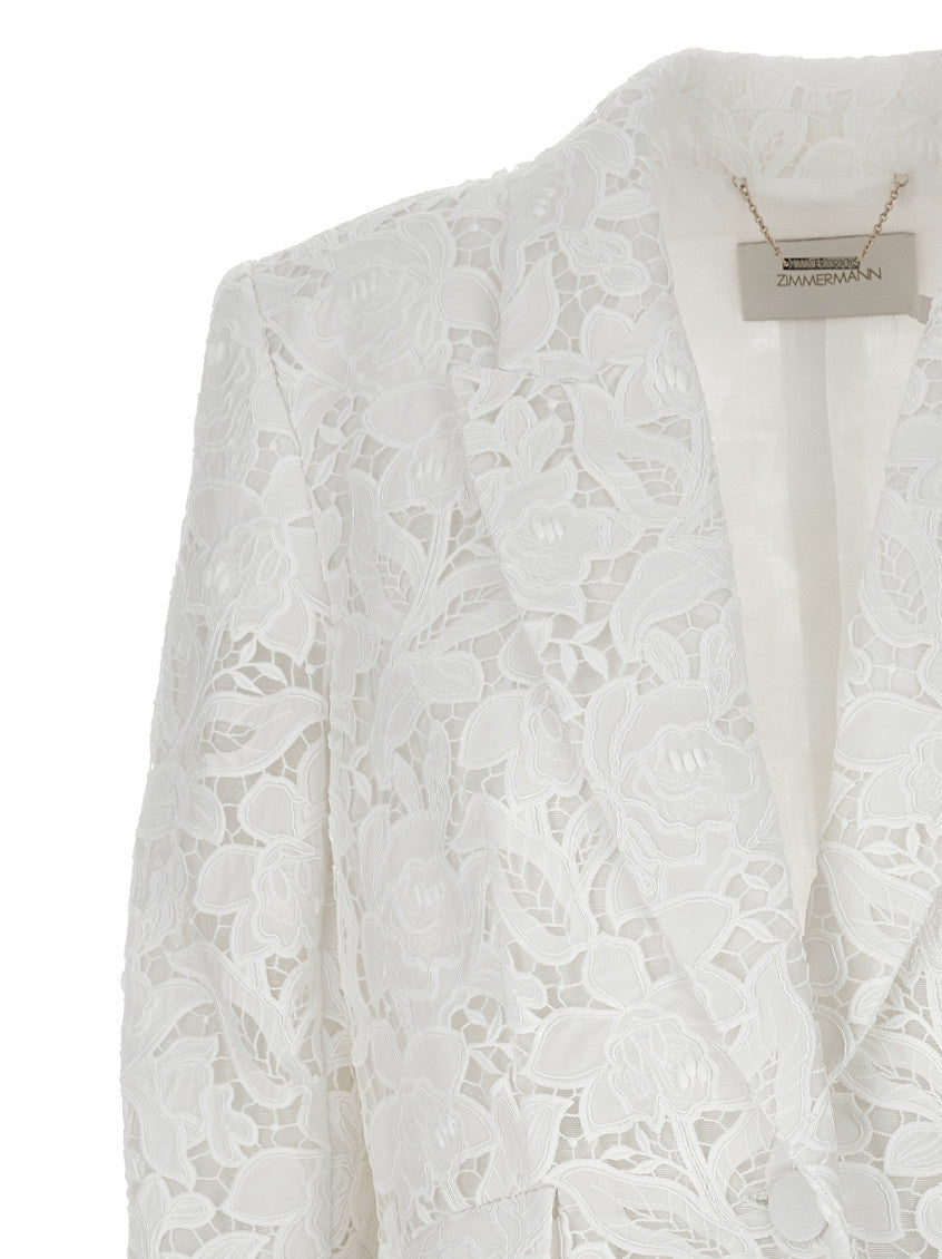 White Natural Lace Blazer 3