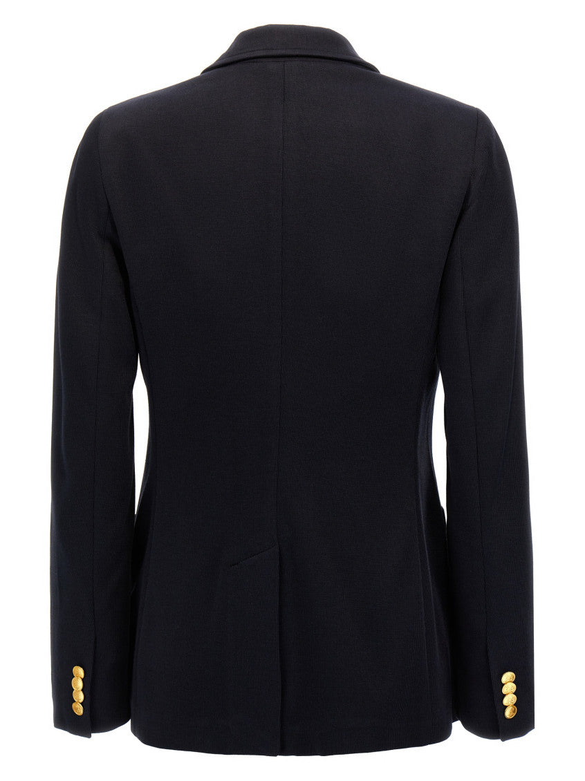 Navy Blue Single-breasted Blazer 2