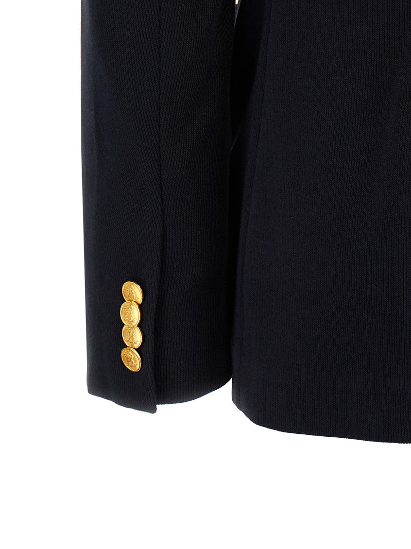 Navy Blue Single-breasted Blazer 4