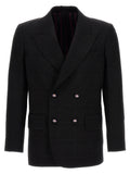 Black Check Double-breasted Blazer 1