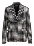 BlackWhite Single Breast Tweed Wool Blazer 1
