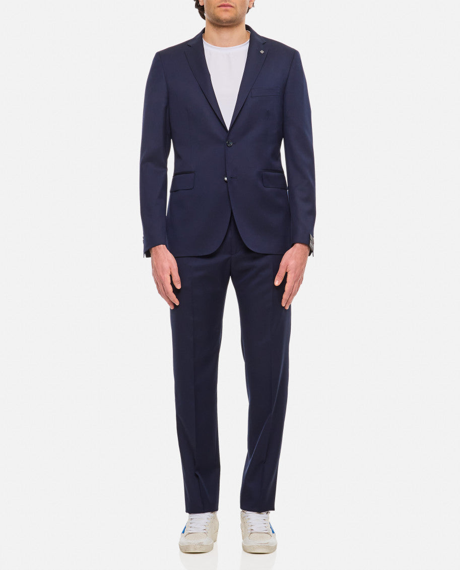 Dark Blue Virgin Wool Two-piece Suit 1