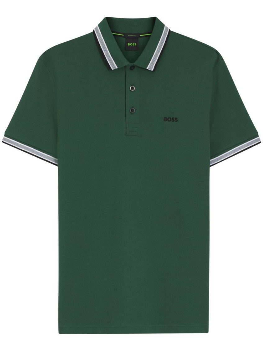 Green Cotton Logo Polo 1