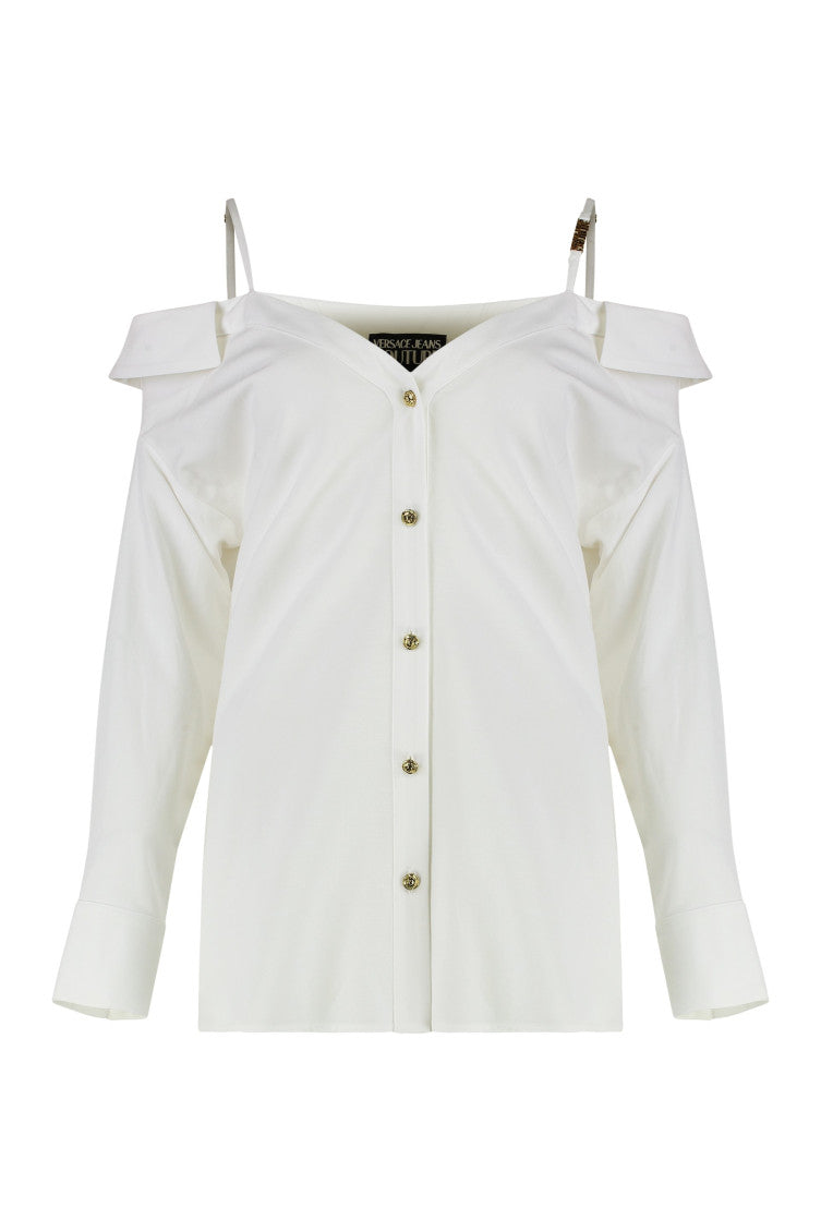 White Off Shoulder Shirt 1