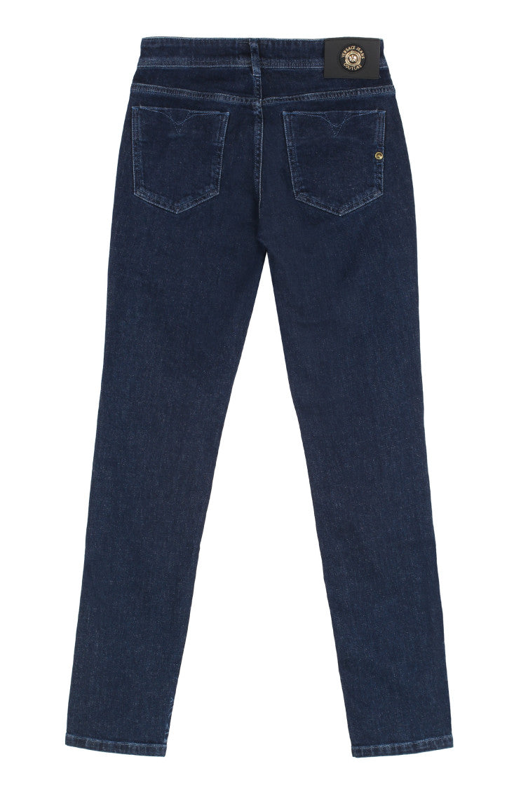 Blue Printed Denim Jeans 2