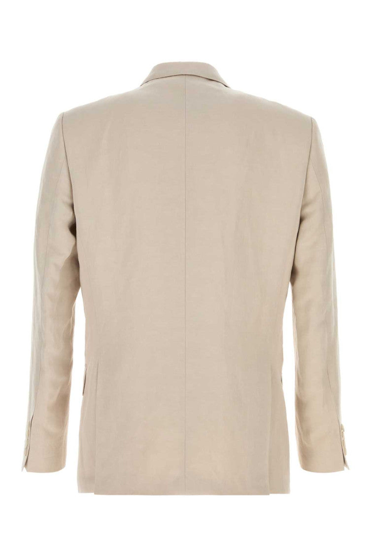 Beige Double-Breasted Tailored Blazer 2