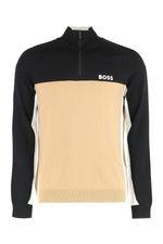 Black Half Zip Knit Sweater 1