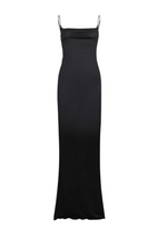 Black Square Neck Long Dress 1