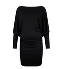 Black Boat Neck Mini Dress 1