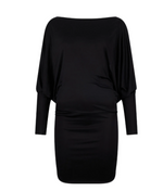 Black Boat Neck Mini Dress 1