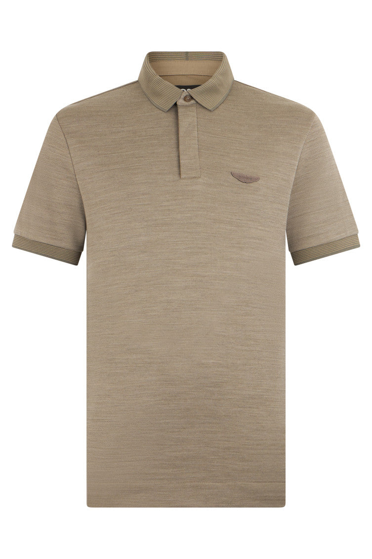Beige Cotton and wool blend polo 1