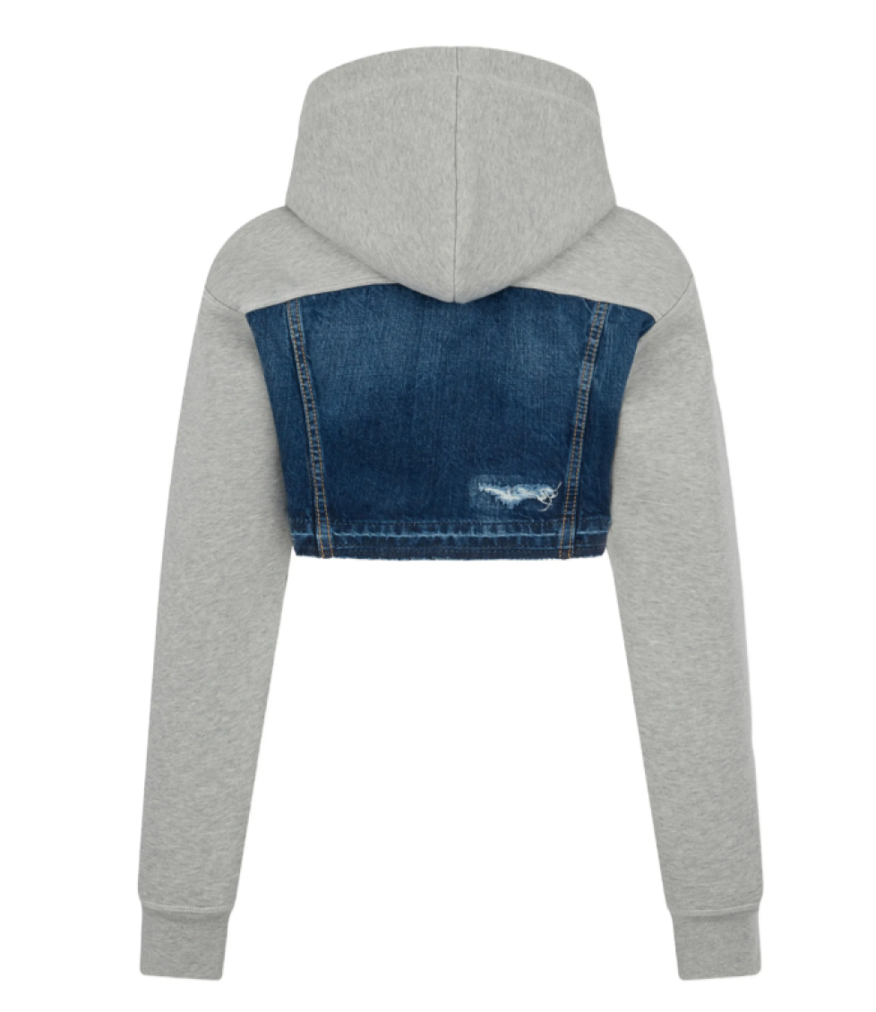 Grey Full Sleeves Ripped Hoodie 2